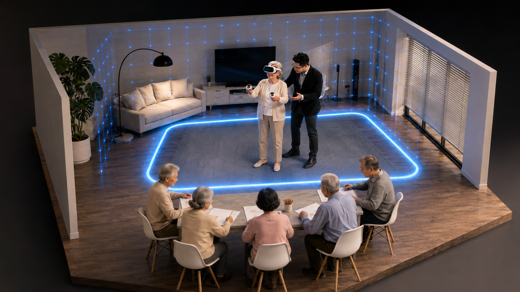 A participant remaining involved in a Immersive Mind & Memory Program (IMMP) group without wearing the VR headset
